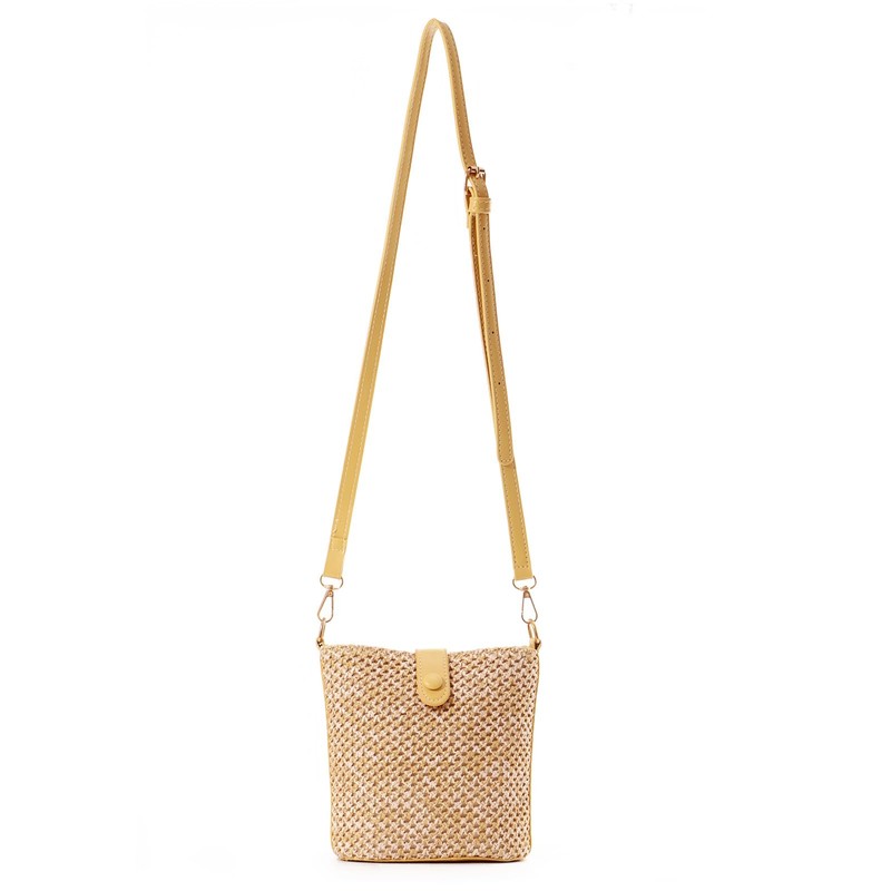 Fecialy Straw Crossbody Bag for Women Handmade Rattan Shoulder Bags
