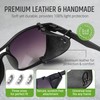 Removable side shields for sunglasses, leather side shields for protect