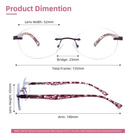 SOPHILY Progressive Multifocus Reading Glasses for Women Multifocal Rimless Womens Readers Trifocal Blue Light Blocking 3 Pack: Green + Red + Grey, 2.75