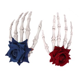 Minkissy 2pcs Punk Style Hair Clips Red Elegant Hair Decorations for Women Smooth for Festivals and Cosplay