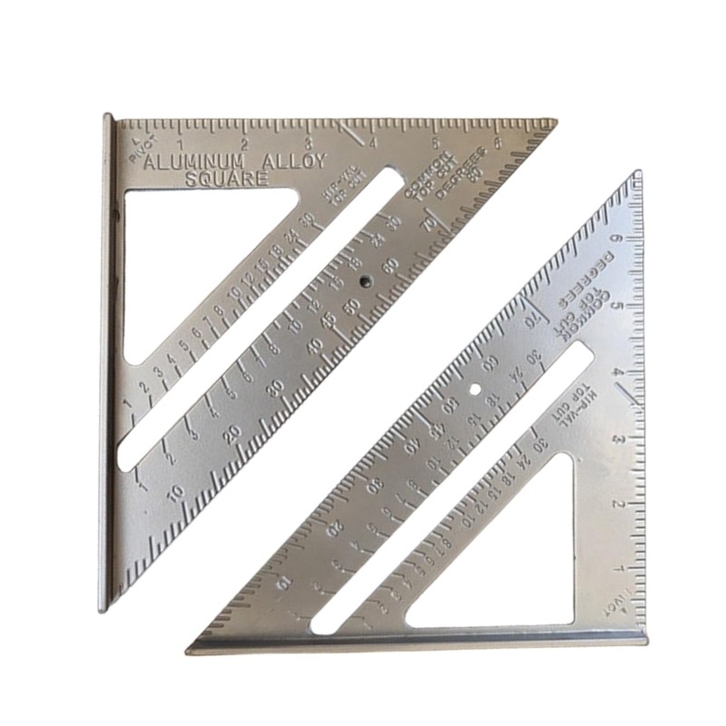 7 Inch Aluminum Rafter Square - Double-Sided Engraved Scales, Precision