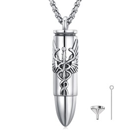 Eusense cremation jewelry for human ashes of loved one urn necklace for men women memorial pendant keepsake locket bereavement