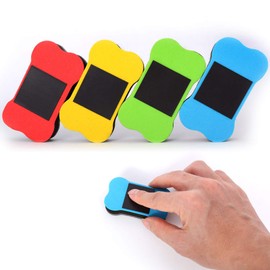 Magnetic Dry Erasers for Dry Erase Pens and Markers. Ideal for Kids, Home, School and Office (4 Pack Small)