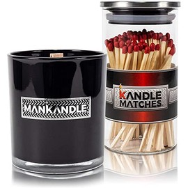 ManKandle Scented Candle & Decorative Matches Gift Set for Men | Gift for Boyfriend | Gift for Dad | Gifts for Husband | Birthday Gifts for Men | Boyfriend Birthday Gift