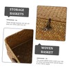 VILLFUL Cube Storage Basket Woven Desktop Storage Box Lid 2pcs