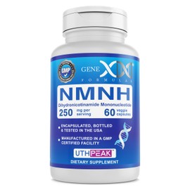 Genex Formulas 250mg NMNH (60 Capsules - 30 Servings) | Uthpeak™ NMNH (Dihydronicotinamide Mononucleotide) NAD+ Precursor for Healthy Aging - Non-GMO, Gluten-Free, Vegetarian