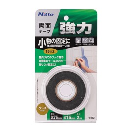 Nitoms T0372 Double Sided Tape for Strong Fixing, Black, 0.6 inches (15 mm) x 6.6 ft (2 m)
