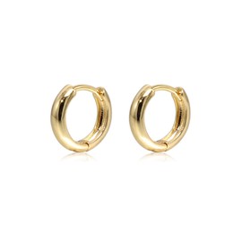 Krstudent 18K Gold Plated Earrings for Women（Hoop）｜Small Lightweight Hypoallergenic Cartilage Huggie Earrings, Plated, No Gemstone