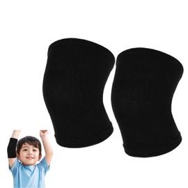 SICAILU Kids Elbow Brace for Sports, 1 Pair Nylon Knit Elbow Pads, Compression Arm Sleeve, Suitable for Boys Girls Teen Basketball Volleyball Weight Lifting (Black, M)
