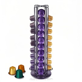Meelio Coffee Pod Carousel Capsules Holder Storage Organizer Rack Compatible with Nespresso Original Line 40 Pods, Black