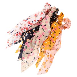 Beavorty 15pcs Elastic Hair Tie Fashion Hair Rope Accessories for Women Girls Thick Ties Floral Scrunchies