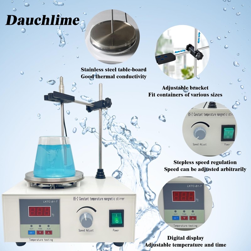 Dauchlime 85-2 Magnetic Stirrer, Hot Plate Mixer with Magnetic Stir