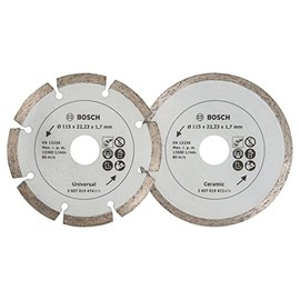 Bosch 2 x 115mm Diamond Discs (1 x Tile, 1 x Construction Material)