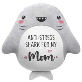 Mom Birthday Gifts from Daughter Son - Stress Relief Cute Pillows, Love Mom Gifts for Moms Birthday Mothers Day Thanksgiving Christmas, Mother Gift Ideas, 15’’ Shark Plush Throw Pillows for Mommy