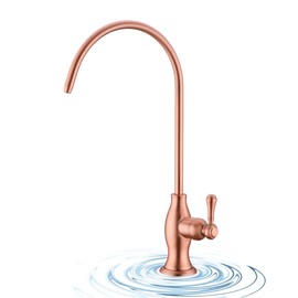 Avola Rose Gold Brass Solid Kitchen Water Filter Faucet,Filtered Water Reverse Osmosis RO Water Faucet for Kitchen Sink,Non Air Gap Drinking Water Purifier Faucet in Copper