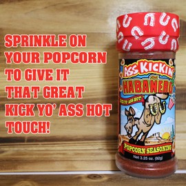 Ass Kickin' Habanero Popcorn Seasoning - Great for Gourmet Popcorn or Chicken Wings and Meat- Perfect Stocking Stuffers or Christmas Gifts - Try if you Dare!