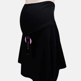 Maternity Brushed Belly Band Flare Skirt Leggings Women's Skirt-Leggings FREE Black