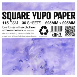 Punkcards, Yupo Paper, Alcohol Ink, Alcohol Ink Paper, Watercolour Paper, 30 Sheets, 115gsm - Square, 225mm x 225mm
