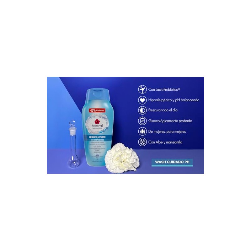 Benzal Wash Cuidado PH Wash, Jabon Intimo Femenino, Paquete de