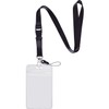 YOUOWO 1 Pack ID Badge Holder with Black Lanyards Neck