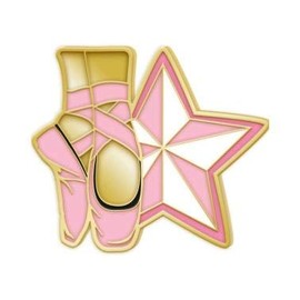 Enamel Dance Pins - Pink Ballet Shoes Dance Lapel Pin