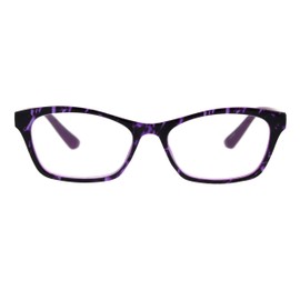 Womens Reading Glasses Fashion Readers Rectangular Spring Hinge Purple +1.25