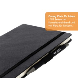 Westcott Notebook DIN A5 squared | 192 pages in elegant hard cover | 80 g/m² sustainable FSC mix paper | with inner pocket, bookmark, elastic band and pen holder | E-744836 00