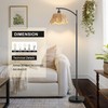 Oneach Boho Rattan Floor Lamp for Living Room, Farmhouse Standing
