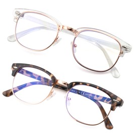 FEIVSN 2 Pack Reading Glasses for Men Women Vintage Full Lens Reader Glasses Outdoor Magnifying Eyewear NON BIFOCAL 3.0x