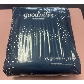 GOODNITES NIGHTTIME UNDERWEAR XS FITS SIZES 3-5 22 CT, BLUE BEDWTTING DIAPER
