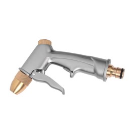 Universal 1pc Garden Hose Nozzle SprayerHeavy Duty Metal High Pressure Water Silver