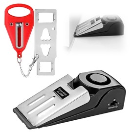 2Pcs Door Jammer, Hotel Door Lock Travel Safety, Door Jammers for Inside Doors, Door Obstruction Alarm, Double Headed Red Door Lock for Home Hotel Travel Security Personal Protection