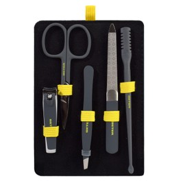 Beter - Kit da viaggio per la cura personale Level Up Collection, set di basi con tagliasigarette nasale, strumenti per manicure in acciaio inox, Lemon