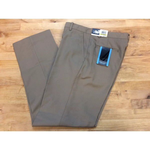 Nautica Kids Pants, Boys Herringbone D,Taupe, Size 8 Reg
