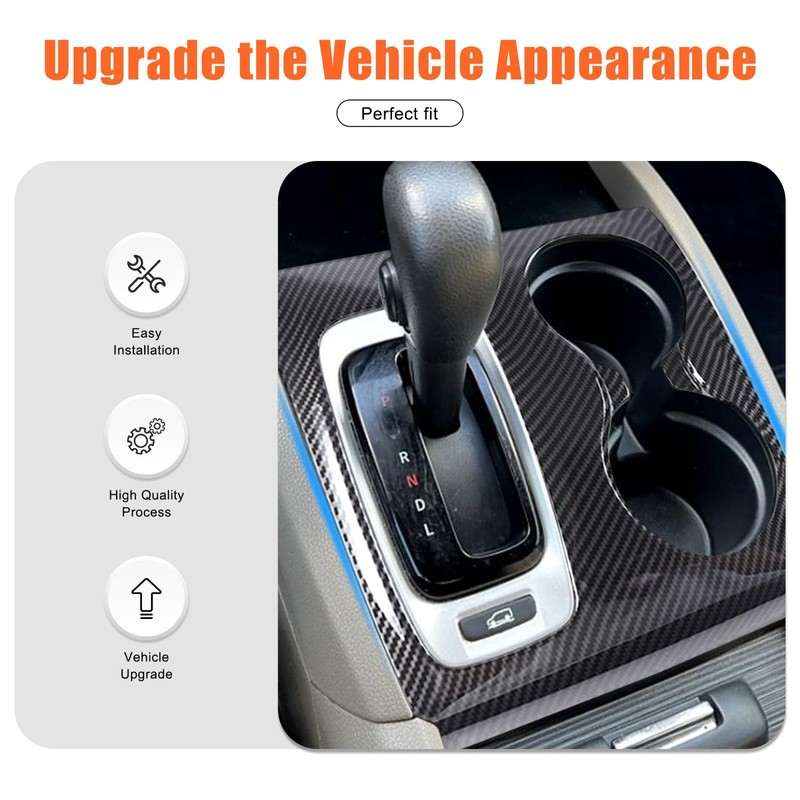 Heutamo Center Console Gear Shift Cup Holder Panel Trim Cover