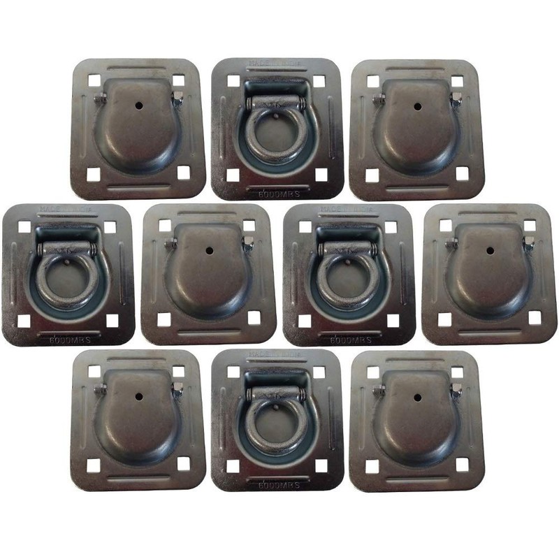 10 pk Flush Mount Recessed Ring Trailer Cargo Tie Down
