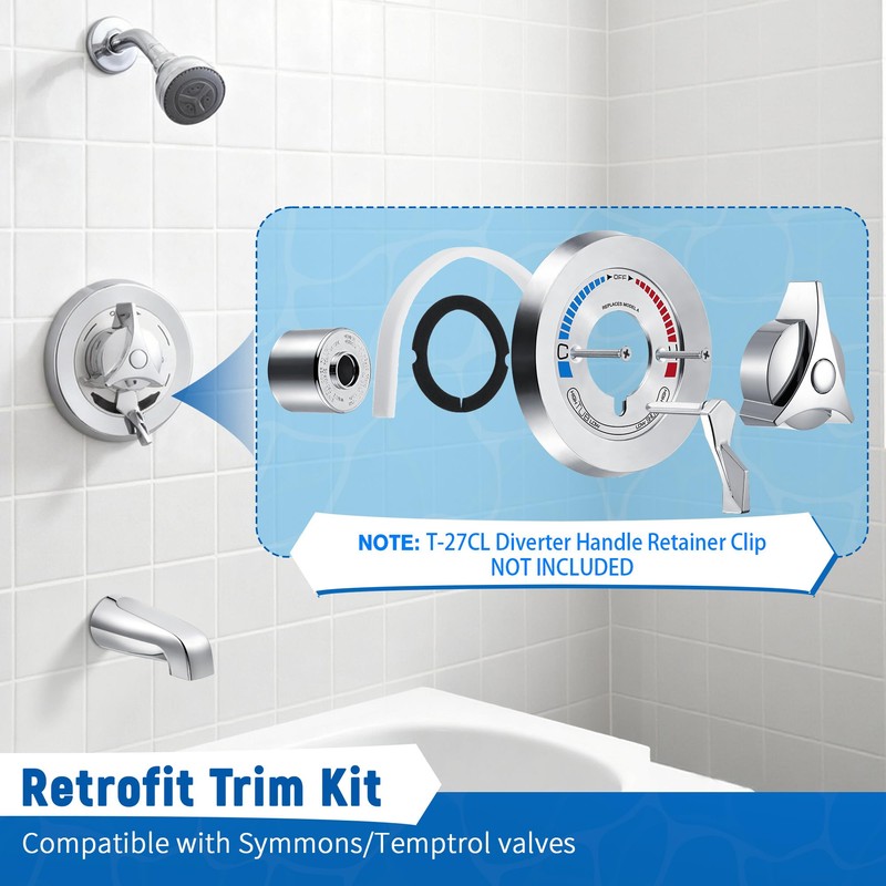 Avenuebool Retrofit Trim Kit, Compatible with Symmons/Temptrol Tub and Shower