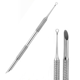 2-in-1 Cuticle Pusher & Remover Tool Stainless Steel Double-Ended，Non-Slip Manicure Pedicure Kit Sticks Substitute for STALEKS PRO 51/2