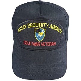 Army Security Agency Cold WAR Veteran with Crest HAT - Black - Veteran Owned Business