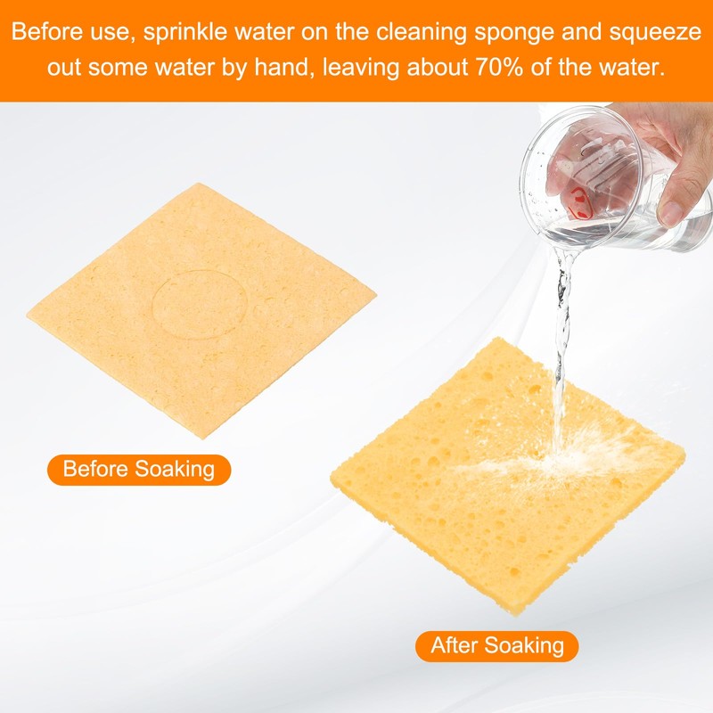 sourcing map 6pcs Soldering Iron Cleaning Sponge 2.36" x 2.36"