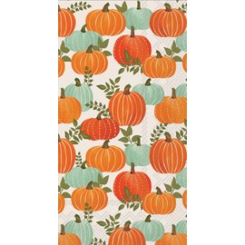 IHR Ideal Home Range Dinner Napkins Disposable 3-Ply Paper Guest Towels Buffet Napkins, 8.5" x 4.5", U Pick Pumpkins, 16 Count