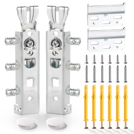 VooGenzek 2 PCS Concealed Cabinet Hanger, Concealed Hanging Bracket Kitchen, Kitchen Wall Unit Cabinet Plates Bracket, with Screws and Cover, for Wall Cabinets Adjustable Bracket, Load Capacity:100kg