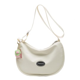 Huimei Women's Shoulder Bag, 2-Way Crossbody Bag, Handbag, Soft, Canvas, Simple, Crossbody Bag, Hobo Bag, Sling Bag, Large Capacity, Compact, Messenger Bag, Unisex, Commuting to Work or School, Gift,