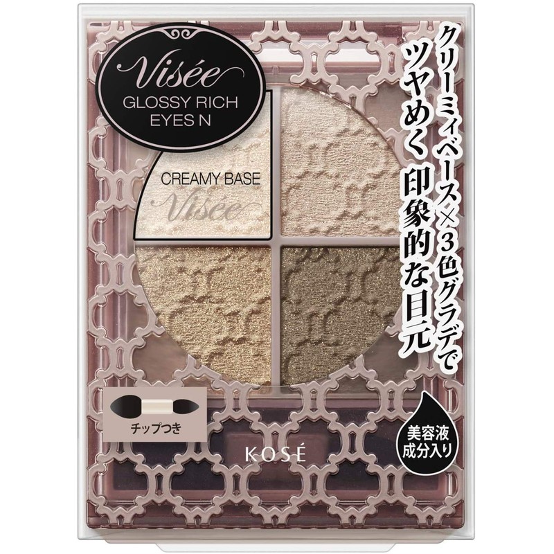 Visee Riche BE-1 Glossy Rich Eyes N Eyeshadow, Light Beige,