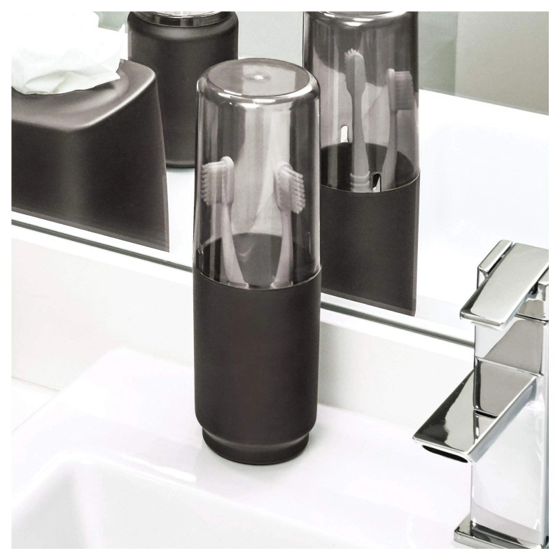InterDesign iDesign Austin Covered Holder, Holds Regular and Electric Toothbrushes