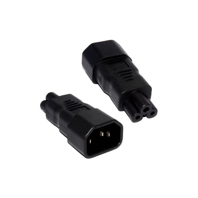 kenable 3 Pin IEC Socket C14 to Cloverleaf Plug C5