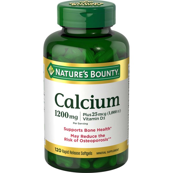 Nature's Bounty Calcium 1200mg + D Softgels 120 ea ( Pack of 5)