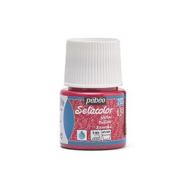 Pebeo 329203 Setacolor Light Glitter Fabric Paint 45-Milliliter Bottle, Ruby,Ruby