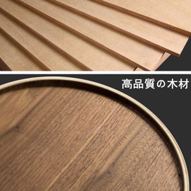 【Wooden Trash Can】Trash Can Dust Box Top Opening Wooden Trash Can 9L 【Round/Dark Brown】 Dust Box Compact Living Debris Bin Trash Can (Dark Brown)