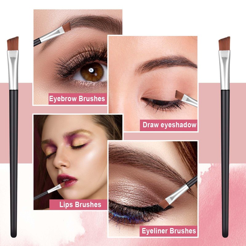50 Pieces Angled Eyebrow Brushes Brow Tint Brush Flat Tapered